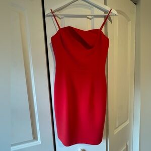 Black Halo Pink/Red Mini Cocktail Dress